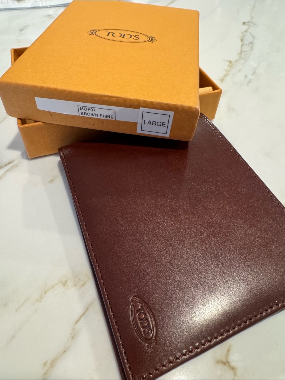 NEW Tod's Leather Bifold Wallet with Coin Pocket Dark Brown XAM0F07 NEVER USED